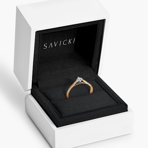 Pierścionek zaręczynowy The Light: dwukolorowe złoto, z diamentem